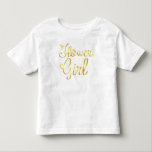 Flower Girl Gold White Tee Shirt<br><div class="desc">Matching gold font tees,  tanks,  and totes are also available for the bridal party in my store.</div>