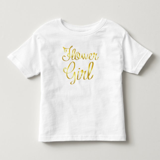 Flower Girl Gold White Tee Shirt (Front)