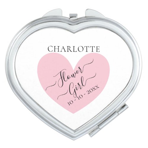 Flower Girl Heart Bridal Party  Compact Mirror