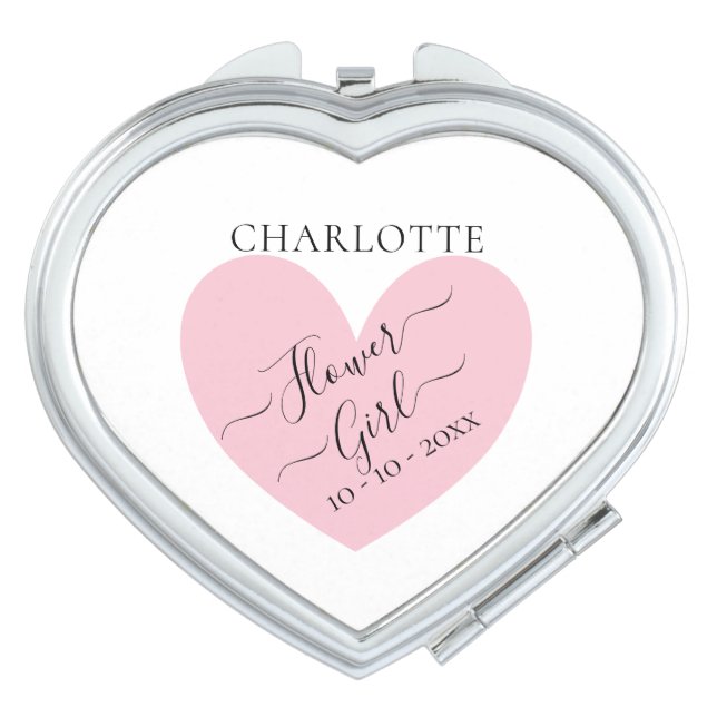 Flower Girl Heart Bridal Party  Compact Mirror (Front)