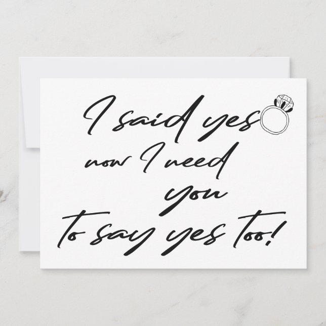 Flower Girl I said yes funny typography proposal Invitation (Front)