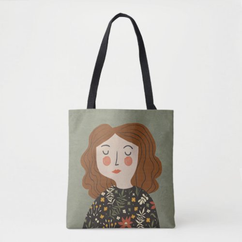 Flower girl illustration tote bag