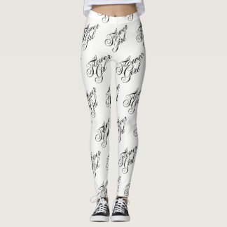 Flower Girl Leggings - Black on White