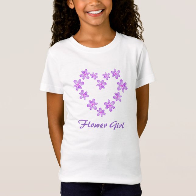 Flower Girl Lilac Floral Design T-Shirt (Front)