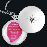 Flower Girl Locket<br><div class="desc">Flower Girl Locket with thank you note over petal graphic you can personalize. Add a real petal and or photo.</div>