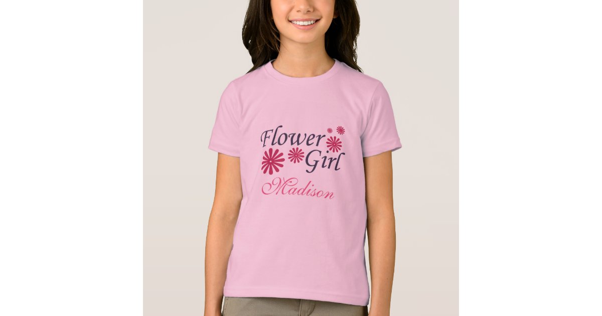 Flower Girl Personalized Kids T-Shirt | Zazzle