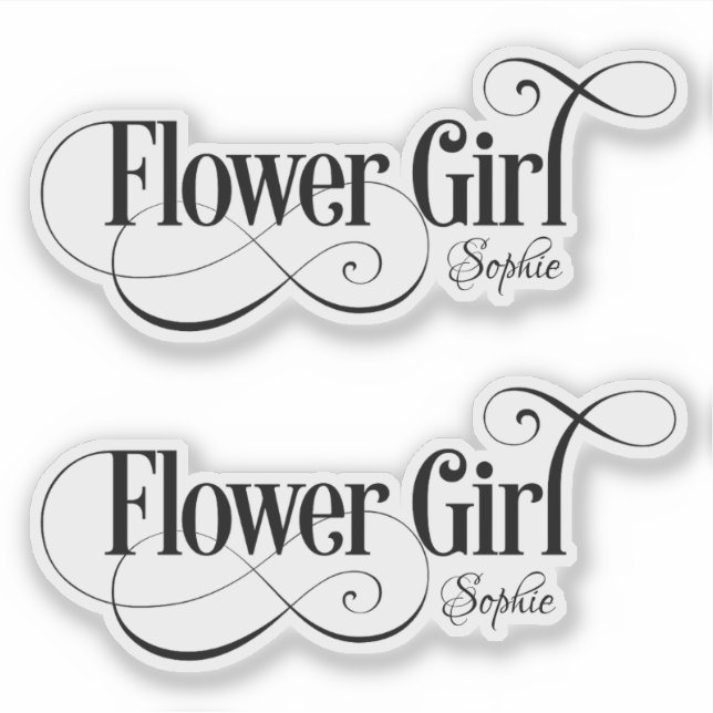 Flower Girl Personalized  Sticker (Front)