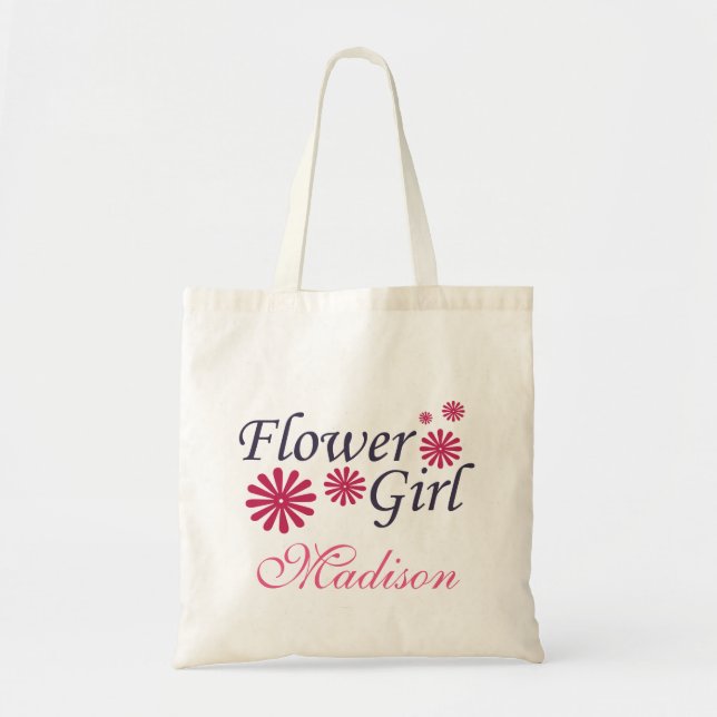 Flower Girl Personalized Tote Bag (Front)