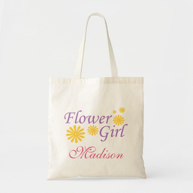 Flower Girl Personalized Tote Bag (Front)