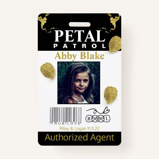 flower Girl Petal Patrol Badge (Front)
