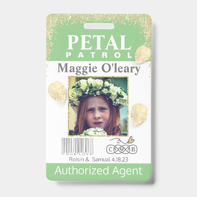 flower Girl Petal Patrol Badge (Front)