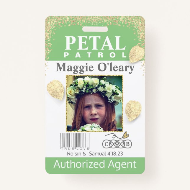 flower Girl Petal Patrol Badge (Front)
