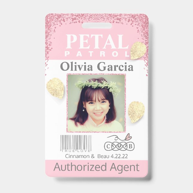 flower Girl Petal Patrol Badge (Front)