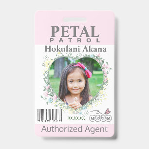 flower Girl Petal Patrol Badge blush