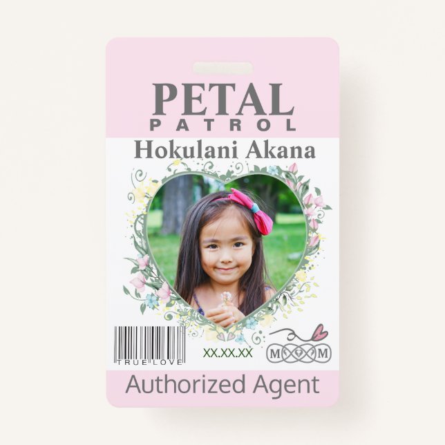 flower Girl Petal Patrol Badge blush (Front)
