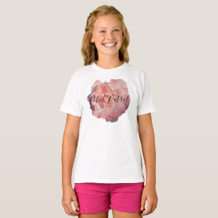 Flower Girl Petal Patrol Blush Pink Floral Rose T-Shirt