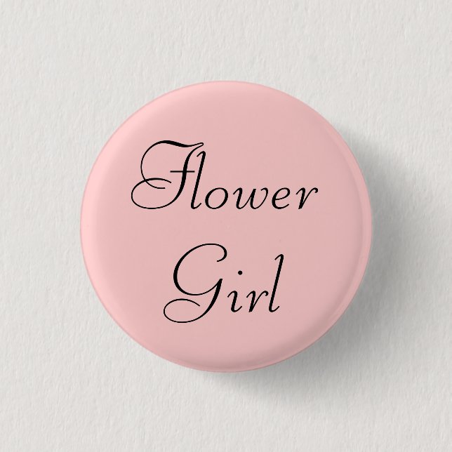 Flower Girl Pinback Button (Front)
