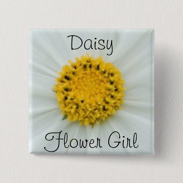 Flower Girl Pinback Button (Front)