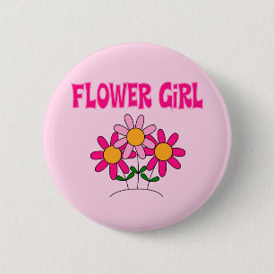 Flower Girl Pinback Button