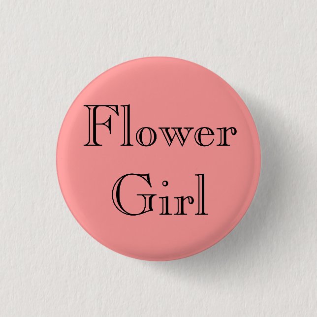 Flower Girl Pinback Button (Front)