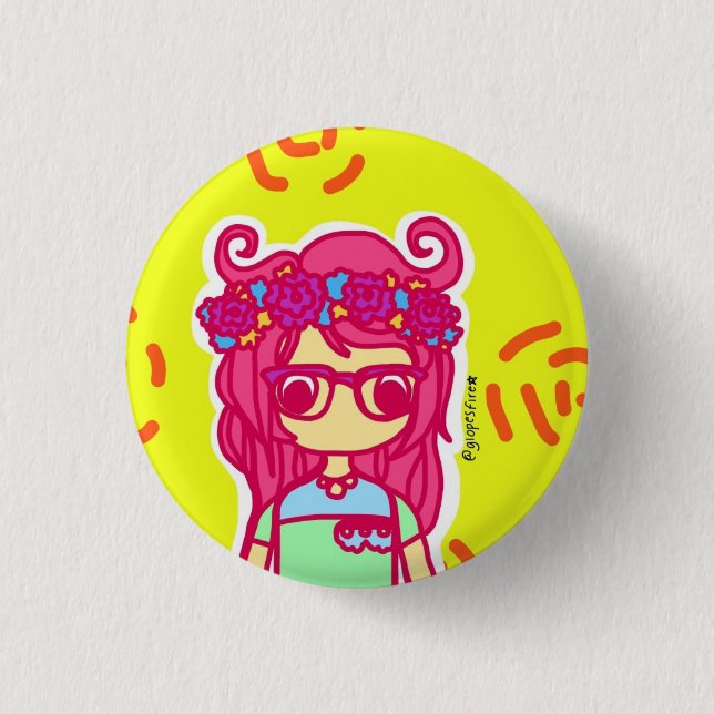 Flower Girl Pinback Button (Front)