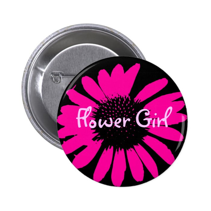 Flower Girl Pinback Buttons