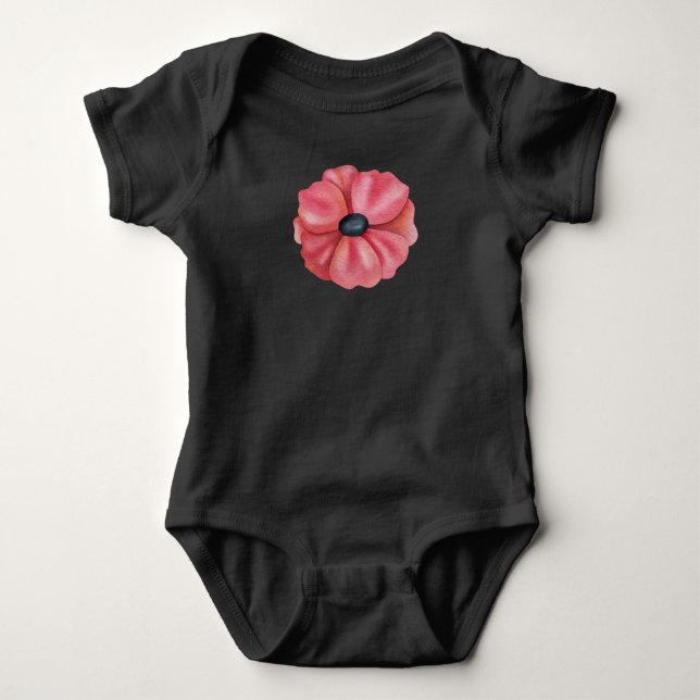 Flower girl pink baby bodysuit (Front)