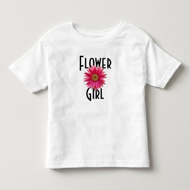 Flower Girl Pink Gerbera Daisy Wedding Toddler T-shirt (Front)