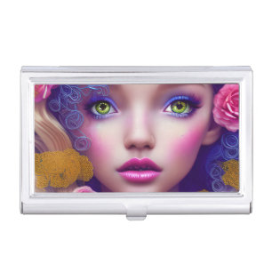 Flower Girl Princess Inspired by Ukrainian Culture Business Card Case