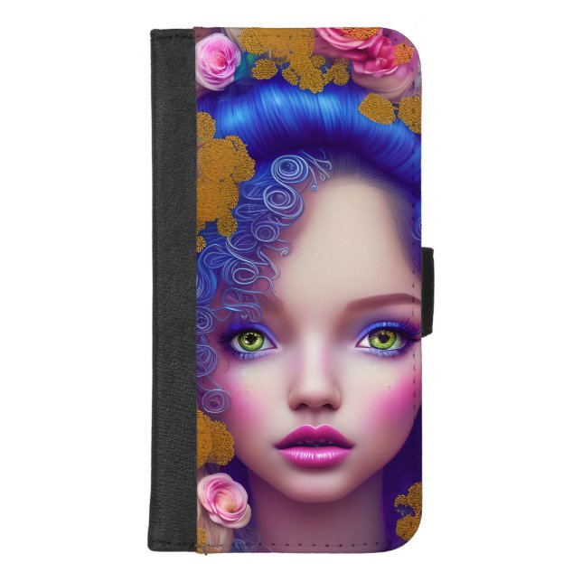 Flower Girl Princess Inspired by Ukrainian Culture iPhone Wallet Case (Front)