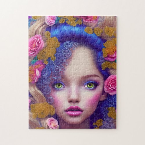 Flower Girl Princess Inspired by Ukrainian Culture Jigsaw Puzzle