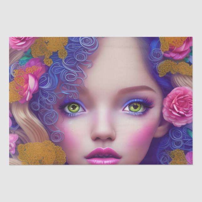 Flower Girl Princess Inspired by Ukrainian Culture Tissue Paper (Front)