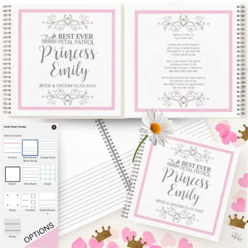 Flower Girl Princess Sketch And Notebook by RoyalElegance at Zazzle