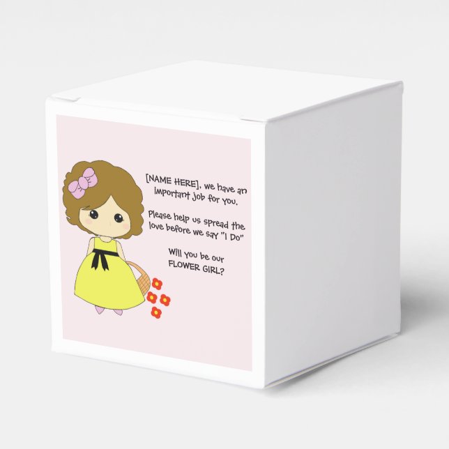 Flower girl proposal box - brunette (Front Side)