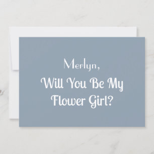 Flower Girl Proposal Dusty Blue Wedding Classy Invitation