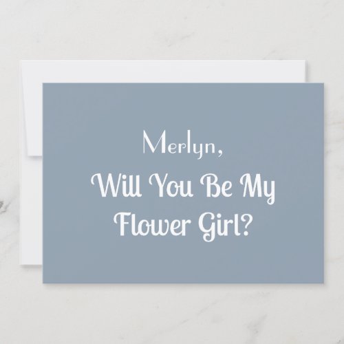 Flower Girl Proposal Dusty Blue Wedding Classy Invitation