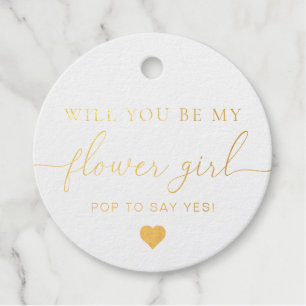 Flower Girl Proposal Foil Favor Tag