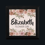 Flower Girl Proposal Gift Customized Bridal Shower Box<br><div class="desc">Do you want to give your bridesmaids the best gift of all? Why not give them a personalized jewelry box filled with all of their favorite flowers! This boho cottagecore enchanted wedding theme flower girl proposal gift personalized bridal party jewelry keepsake box is perfect for any bride-to-be's bridal party. Not...</div>