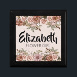 Flower Girl Proposal Gift Customized Bridal Shower Box<br><div class="desc">Do you want to give your bridesmaids the best gift of all? Why not give them a personalized jewelry box filled with all of their favorite flowers! This boho cottagecore enchanted wedding theme flower girl proposal gift personalized bridal party jewelry keepsake box is perfect for any bride-to-be's bridal party. Not...</div>