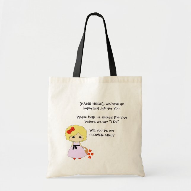 Flower Girl Proposal Tote - Blonde (Front)