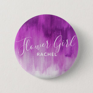Flower girl purple mauve abstract art wedding pin