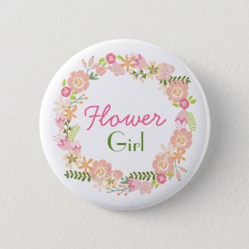 Flower Girl Rehearsal Button by charmingink at Zazzle