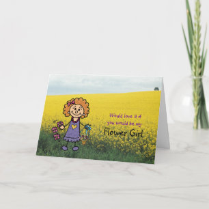 Flower Girl Request Invitation Illustration