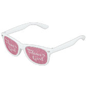 Flower Girl Retro Script White on Pink Kids Sunglasses (Angled)