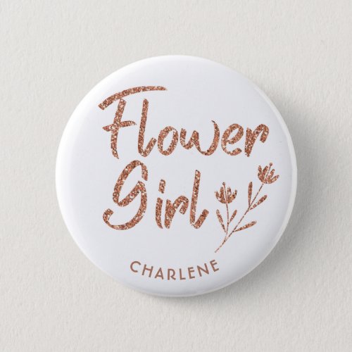 Flower Girl Rose Gold Bridal Shower pin