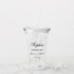 Flower Girl Script Customized Acrylic Tumbler<br><div class="desc">This very classic and traditional 16 oz. acrylic tumbler with the word Flower Girl (which is customizable for any wedding party member), the flower girl's name in a lovely script font, the bride and groom's names, and their wedding date would be perfect for your flower girl. It'd be fabulous to...</div>