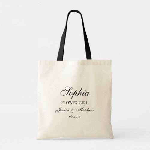 Flower Girl Script Customized Tote Bag