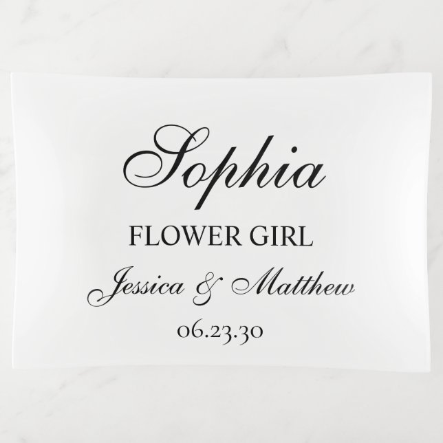 Flower Girl Script Customized Trinket Tray (Front)