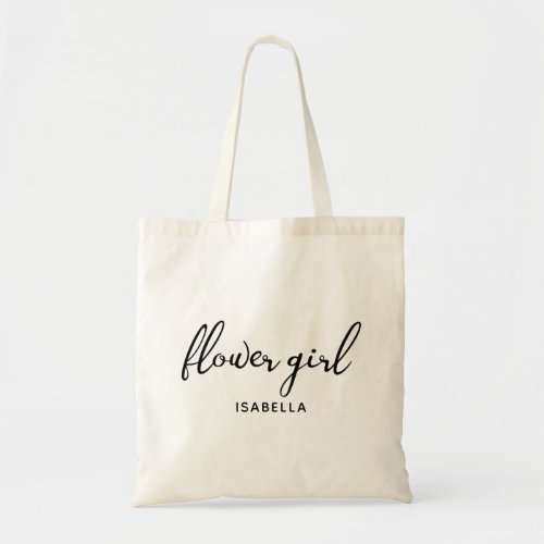 Flower Girl Script Personalized Tote Bag