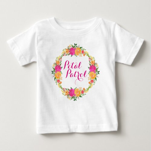 Flower Girl Shirt Petal Patrol shirt Floral Wreath